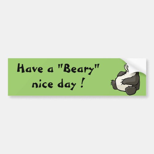 Have a beary nice day bumper sticker