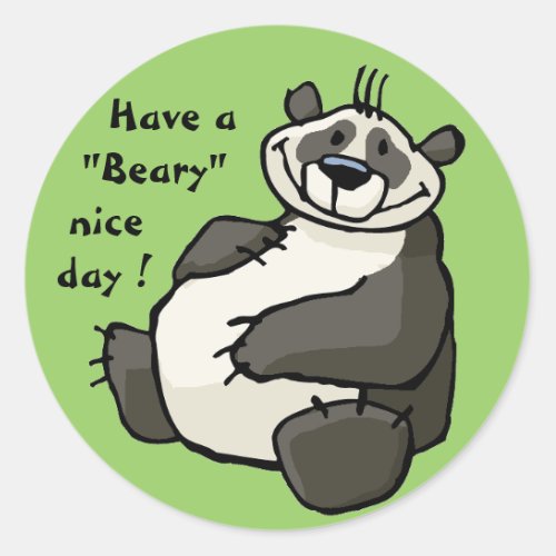 Have a  beary nice day classic round sticker