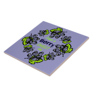 Have a Berry Sweet Day Blueberry Ceramic Tile