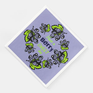Have a Berry Sweet Day Blueberry Paper Dinner Napkins