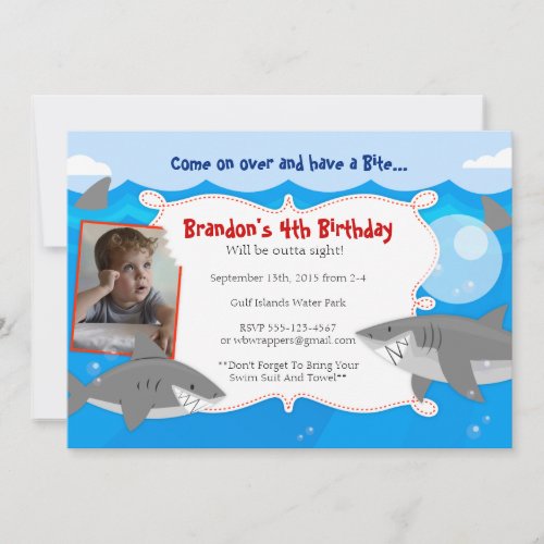 HAVE A BITE _ Shark Themed Birthday Invitations