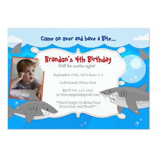 HAVE A BITE - Shark Themed Birthday Invitations | Zazzle.com