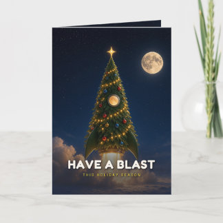 Have a Blast Rocket Christmas Card