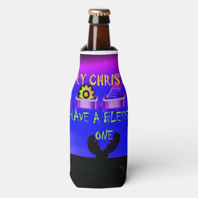 Have a Blessed Merry Christmas – A Festive Digital Bottle Cooler (Bottle Front)