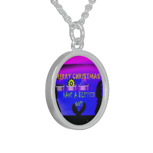Have a Blessed Merry Christmas – A Festive Digital Sterling Silver Necklace