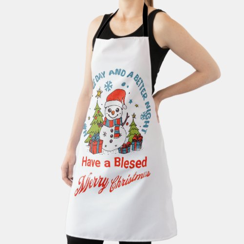 Have a Blessed Merry Christmas  a Happy New Year Apron