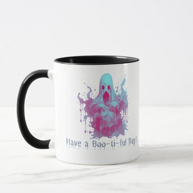 Have a Boo-ti-ful Day Ghost Halloween Mug (Left)