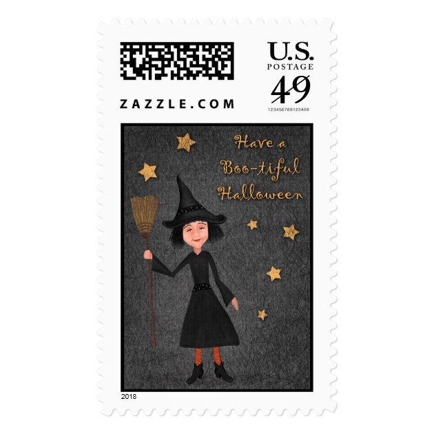 Have A Boo-tiful Halloween Witch Postage