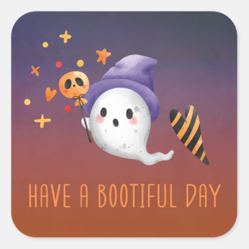 Have a Bootiful Day Halloween Square Sticker