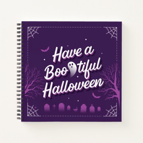 Have a Bootiful Halloween College_ruled Sq Noteboo Notebook