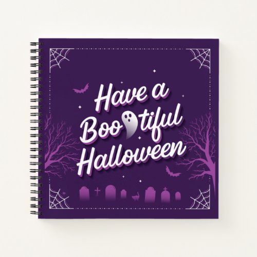 Have a Bootiful Halloween College_ruled Sq Notebook
