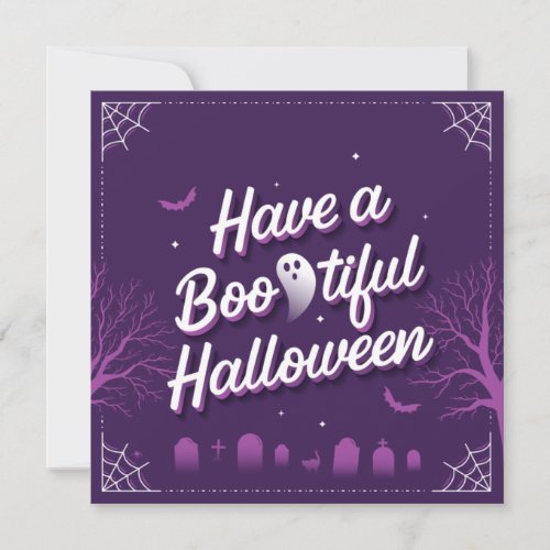 Have a Bootiful Halloween Flat Card 525x525