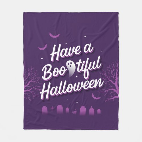 Have a Bootiful Halloween Fleece Blanket medium