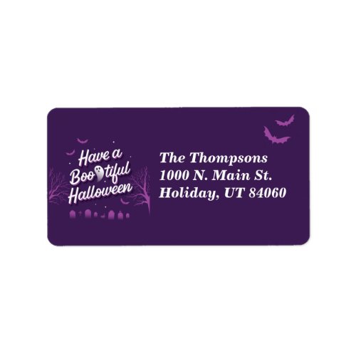 Have a Bootiful Halloween  Return Address Labels