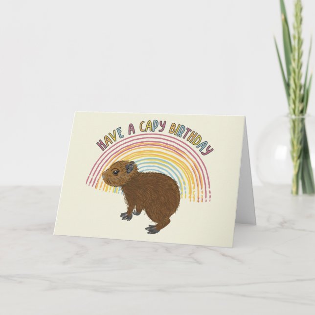 Have a Capy Birthday Cute Baby Cabybara Card (Front)