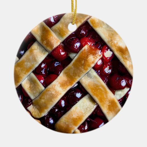 Have a Cherry Christmas  Funny Food Pun Ceramic Ornament