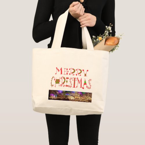 Have a Colorful Nice Christmas Day With Compassion Large Tote Bag