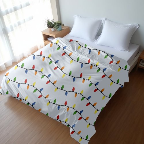 Have A Colorful String Lights Holiday Season Duvet Cover