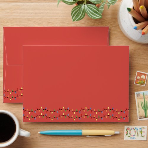 Have A Colorful String Lights Holiday Season Envelope