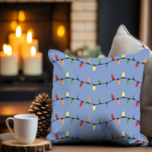 Have A Colorful String Lights Holiday Season Throw Pillow