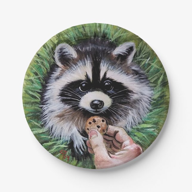 Have a cookie Raccoon Paper Plate (Front)
