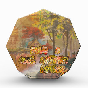 Have a Cool Autumn Season Vintage Art Print Award