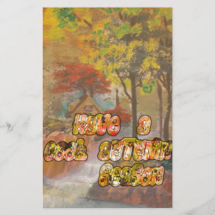 Have a Cool Autumn Season Vintage Art Print Stationery