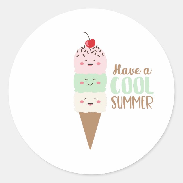 Have A Cool Summer Classic Round Sticker (Front)
