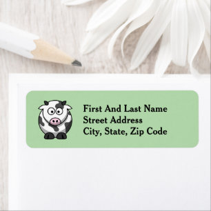 Have a Cow, Funny Dairy Cow Cartoon Pun Design Label