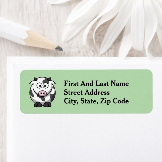 Have a Cow, Funny Dairy Cow Cartoon Pun Design Label (Insitu)