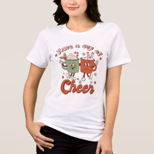 Have A Cup Of Cheer Retro Hot Cocoa Christmas Tri-Blend Shirt