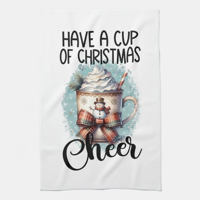 Have a cup of Christmas Cheer Kitchen Towel (Vertical)