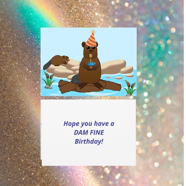 “Have a Dam Fine Birthday” Flat Greeting Card (Creator Uploaded)