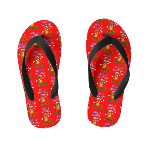 Have A Delicious Christmas 25 December Christmas Kids Flip Flops