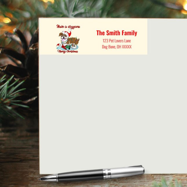 Have A Doggone Merry Christmas English Bulldog Label (Creator Uploaded)