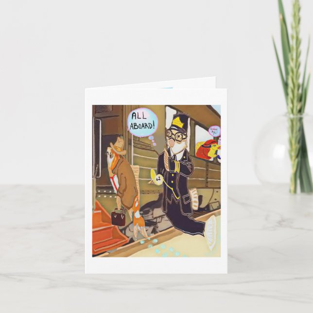 Have A Fabulous Fun Train 🚂 Trip Thank You Card (Front)