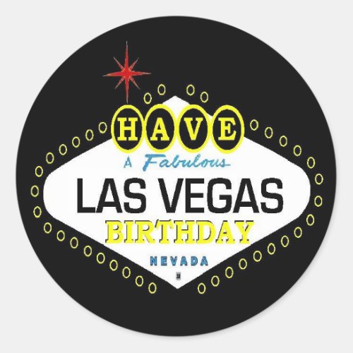 Have A Fabulous Las Vegas Birthday Sticker
