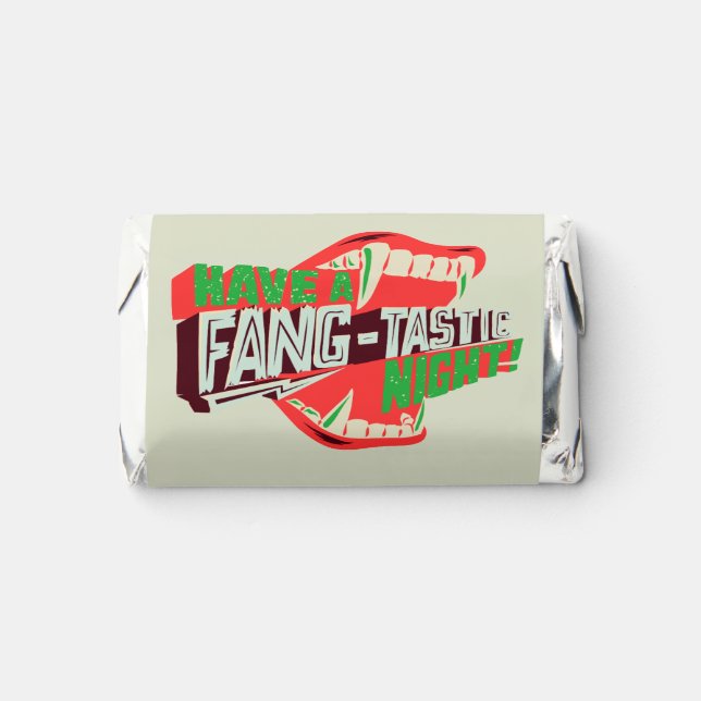Have a fang-tastic night Halloween Pun Vampire Hershey's Miniatures (Front)