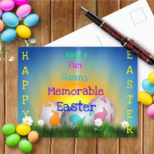 Have a Fun Sunny Memorable Easter  Postcard