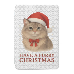 Have a Furry Christmas Cute Santa Siberian Kitten iPad Mini Cover