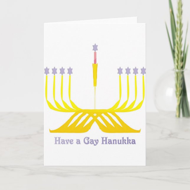 Have a Gay Hanukka Greeting Card (Front)