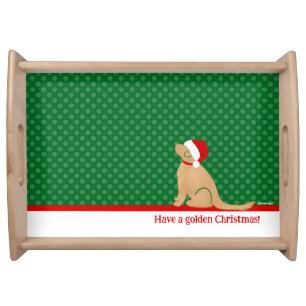 Have a Golden Christmas Green Serving Tray