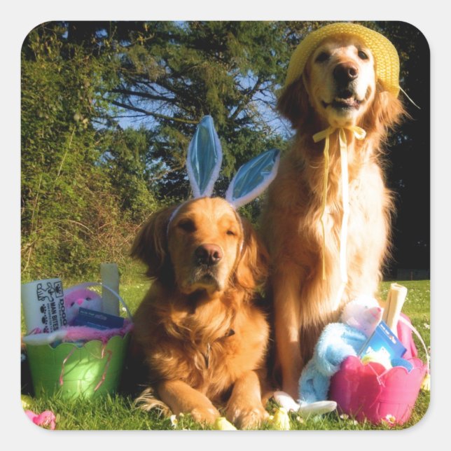 Have a Golden Easter Square Sticker (Front)