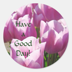 Have a Good Day! stickers Purple Tulip Flowers
