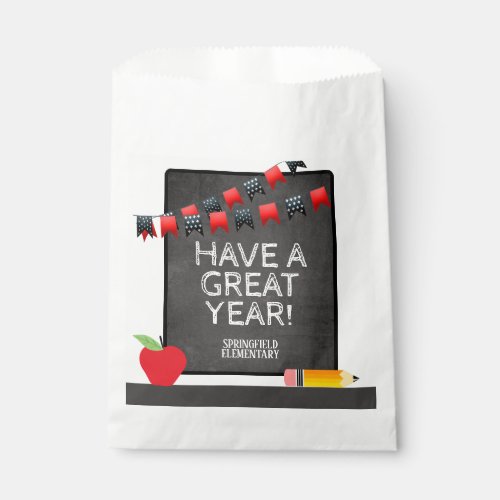 Have a Great Year Red and Black Chalkboard Favor Bag