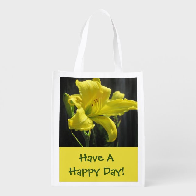 Have A Happy Day Market Bag (Back)