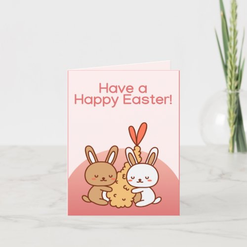 Have a Happy Easter Adorable Kawaii Bunny Love Fun Holiday Card