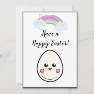 Have a Happy Easter Cute Kawaii Egg Rainbow Modern Holiday Card