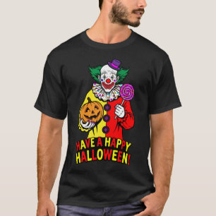 Have a Happy Halloween Friendly Clown Design T-Shirt