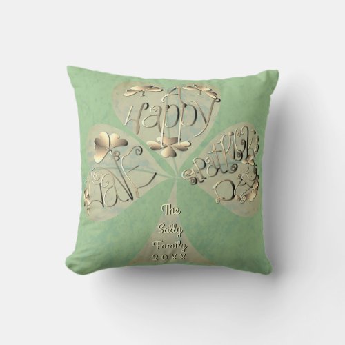 Have a Happy St Patricks Day Hand_written Thro Throw Pillow